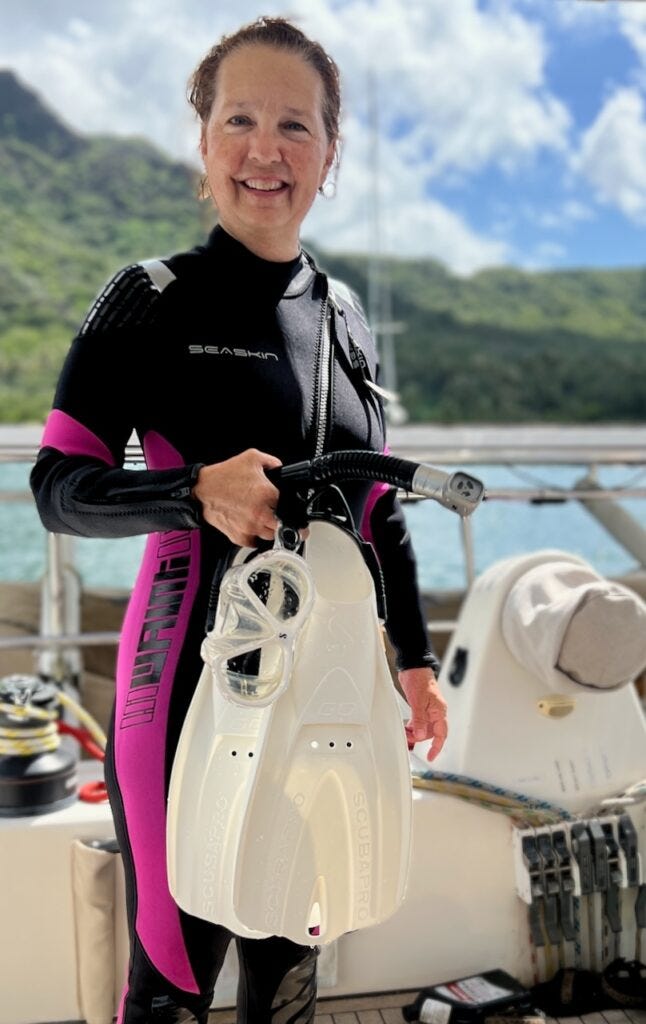 Snorkling in Anaho Bay.