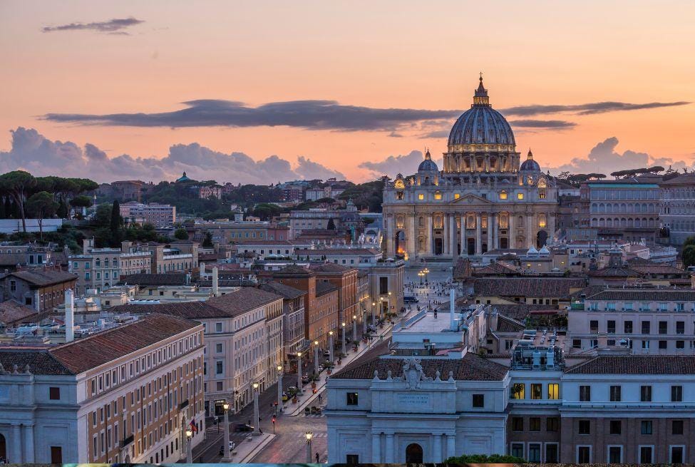 Central Rome in all its glory at sunset