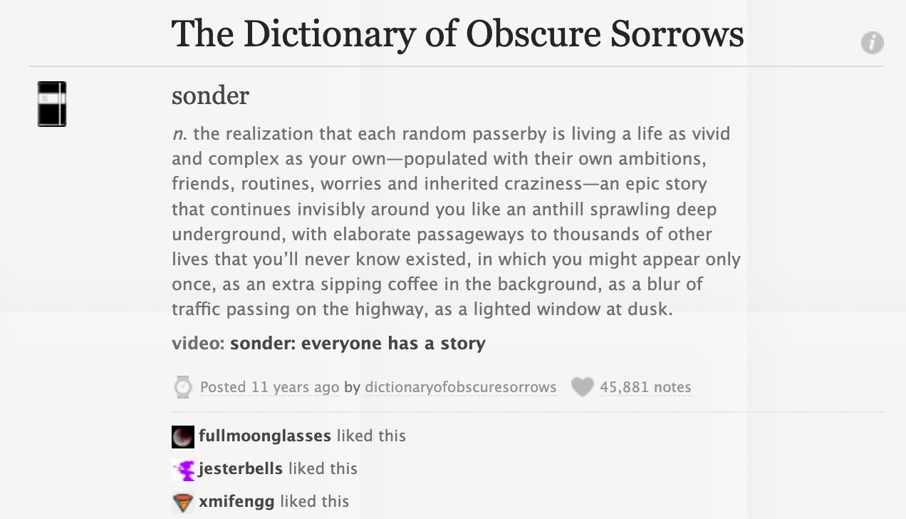 Obscure Sorrows: Sonder