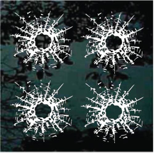 Shattered Glass Bullet Holes Decals