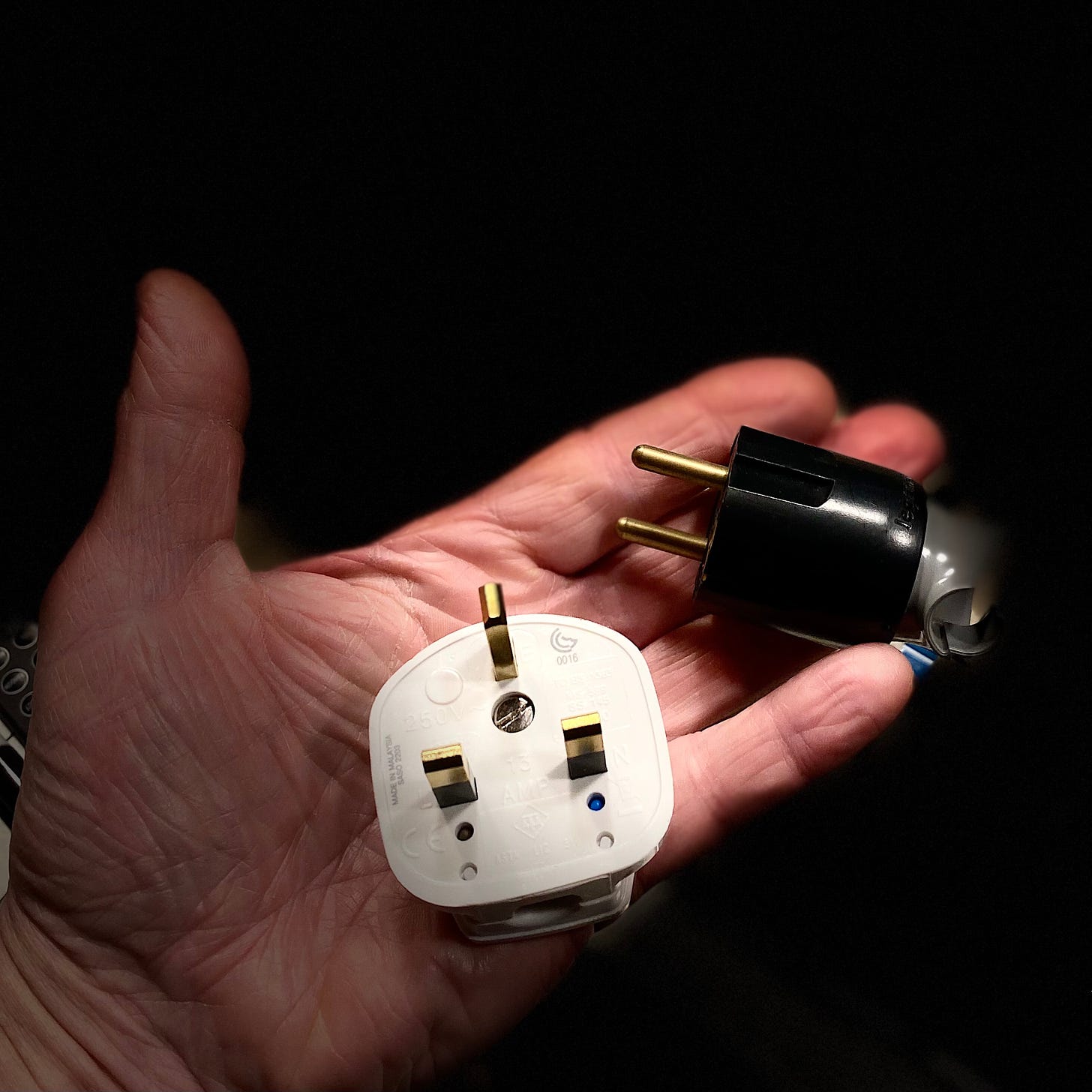 A British and European mains plugs