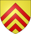 Arms of de Clare, feudal barons of Clare in Suffolk, Earls of Hertford, Earls of Gloucester: Or, three chevrons gules