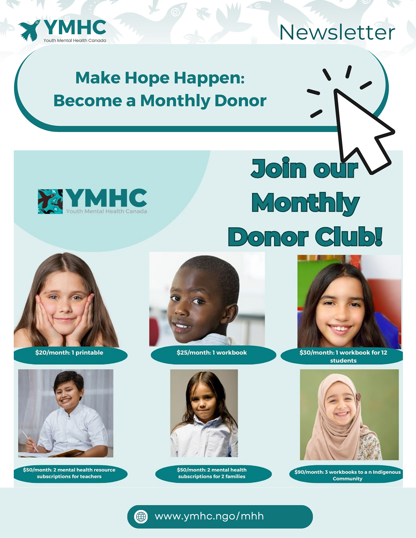 Make Hope Happen:  Become a Monthly Donor