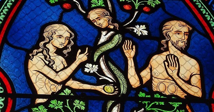 File:Vitrail Adam et Eve le fruit et le serpent au jardin d'Eden.jpg