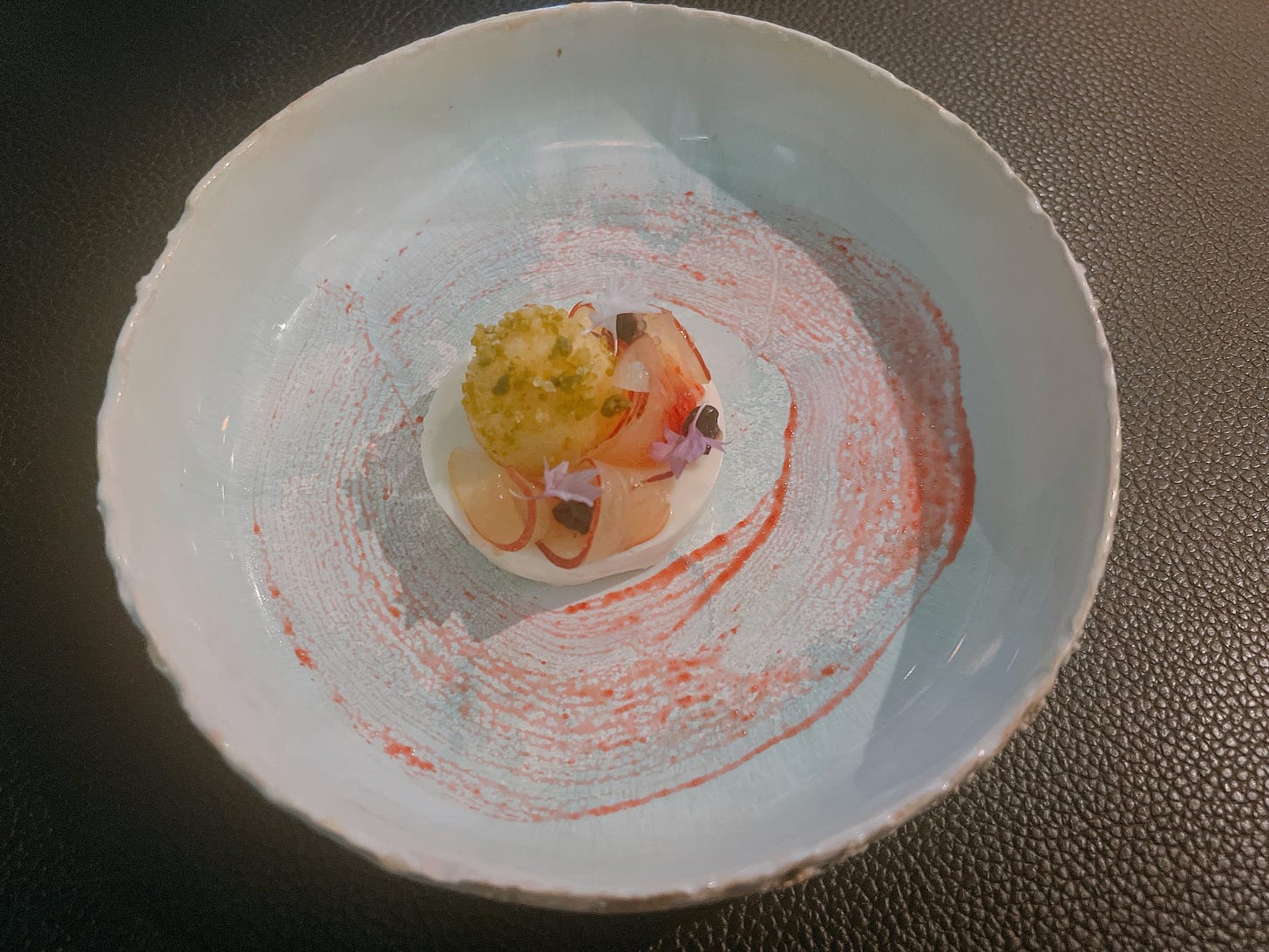 Panna cotta, nectarines, baba cake