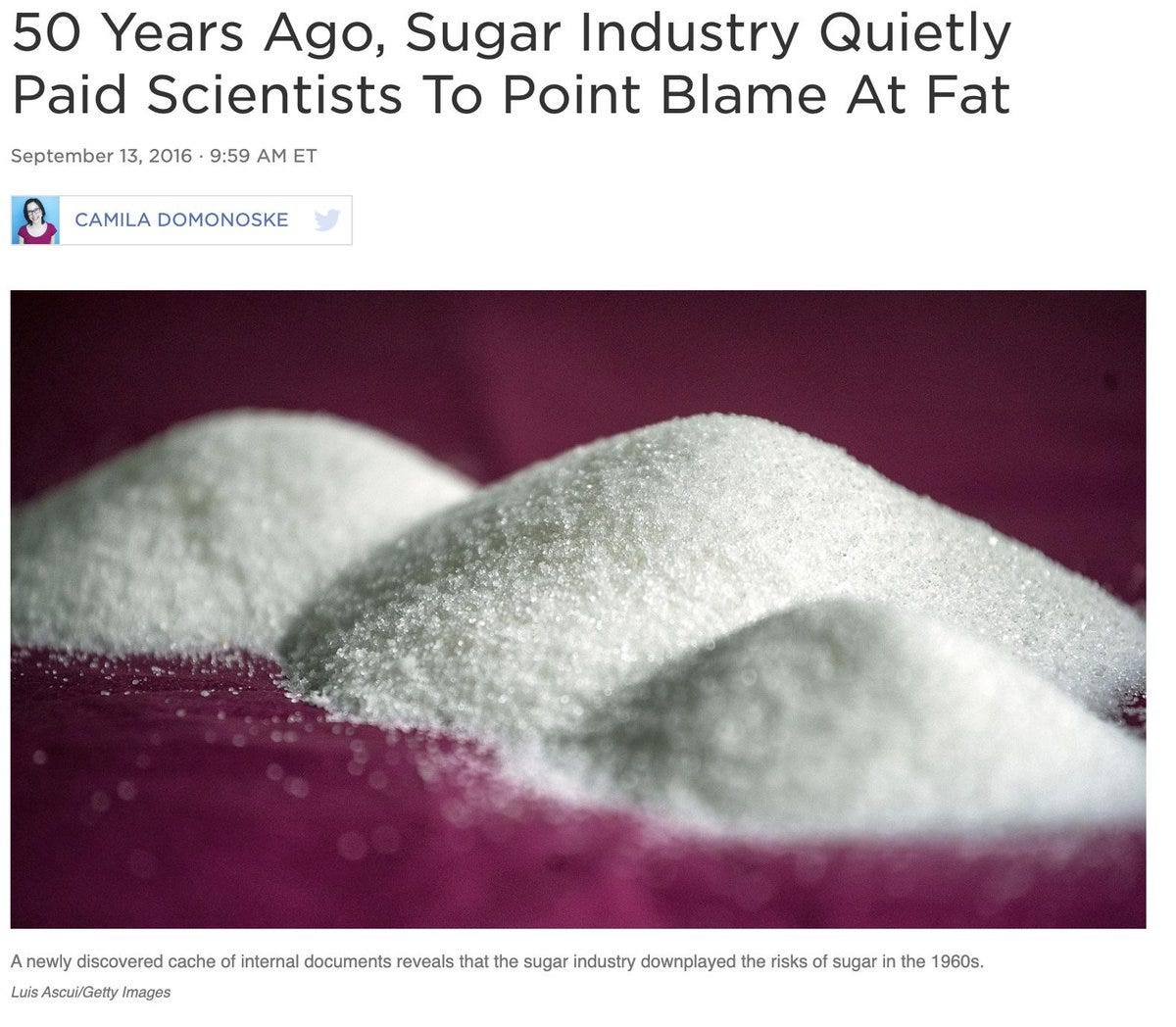 Grace 🔎 on X: "50 Years Ago, Sugar Industry Paid Scientists To Point Blame  At Fat 'If Americans could be persuaded to eat a lower-fat diet for the  sake of their health,