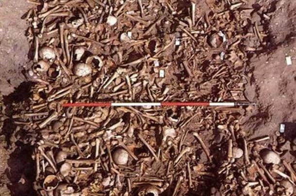 Battered and broken bodies of Viking warriors unearthed in Derbyshire, England, now identified as soldiers of the Viking Great Army. Battered and broken bodies of Viking warriors unearthed in Derbyshire, England, now identified as soldiers of the Viking Great Army.