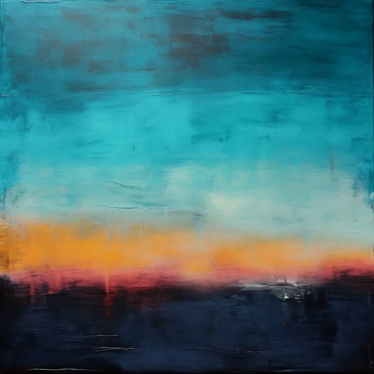 Blue Deep Sunrise 48x48 Mark Rothko Inspired Huge Commission Painting by  Robert Edward Rodriguez | Saatchi Art