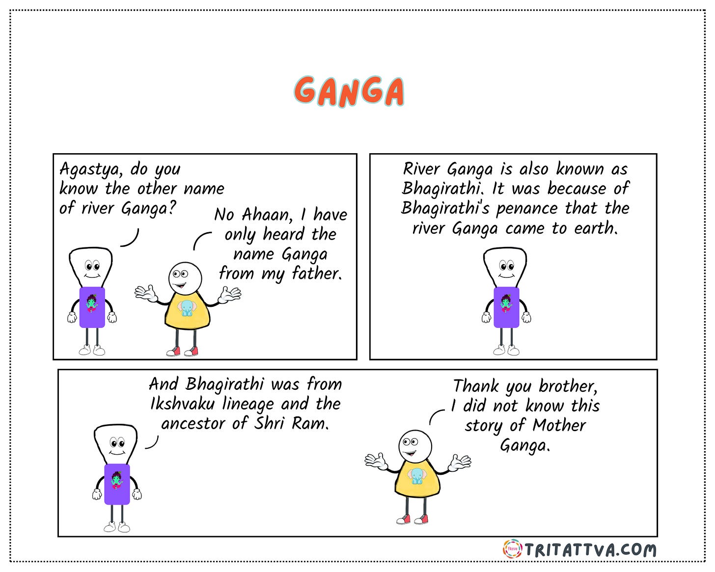TriTattva's comic strip about the holy river Ganga.