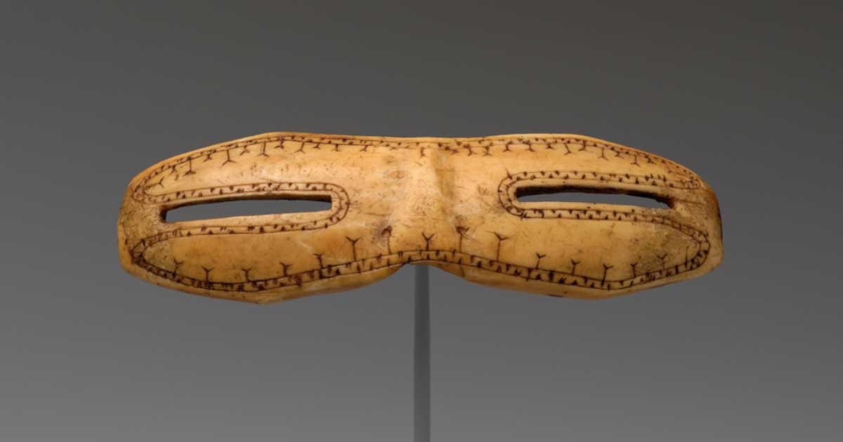 Walrus ivory snow goggles, created by the proto-Inuit Thule culture of Alaska, dating back to about 800 to 1200 AD. Source: Public domain