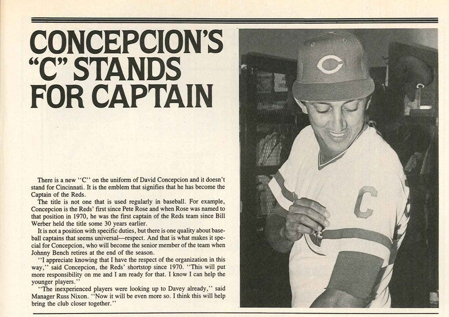 Dave Concepcion made Reds Captain