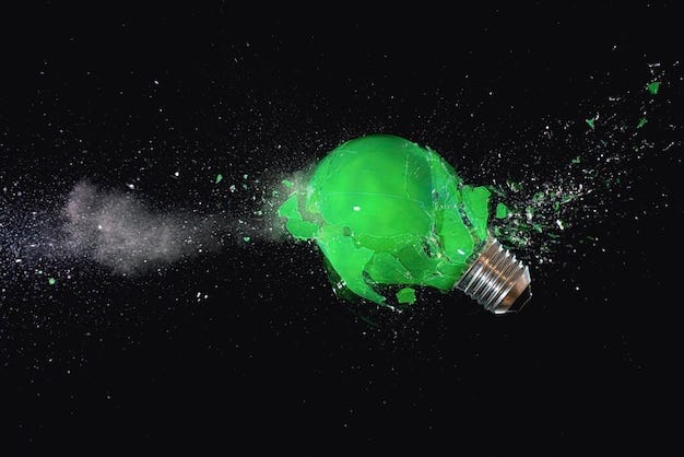 Premium Photo | Green light bulb shattering. high speed photography