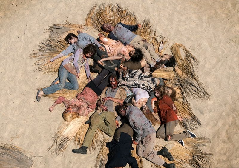 fear the walking dead 211 clearing up zombies on beach