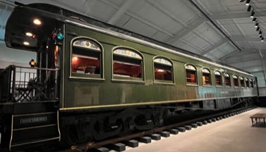A picture the private rail car "The Wisconsin" owned by John and Mable Ringling.