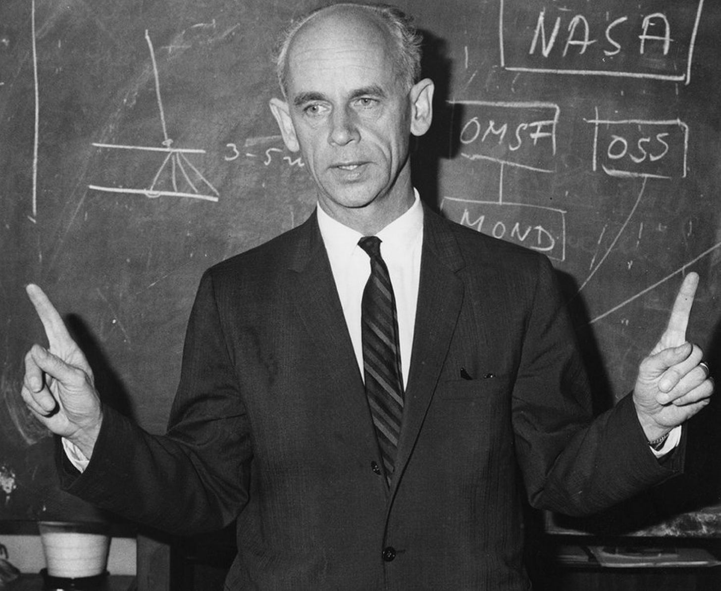 Former Nazi scientist Ernst Stuhlinger. He developed the ion engine used for long endurance space flight