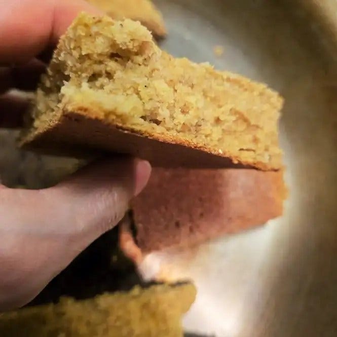 Savory Stovetop Cornbread corner close up