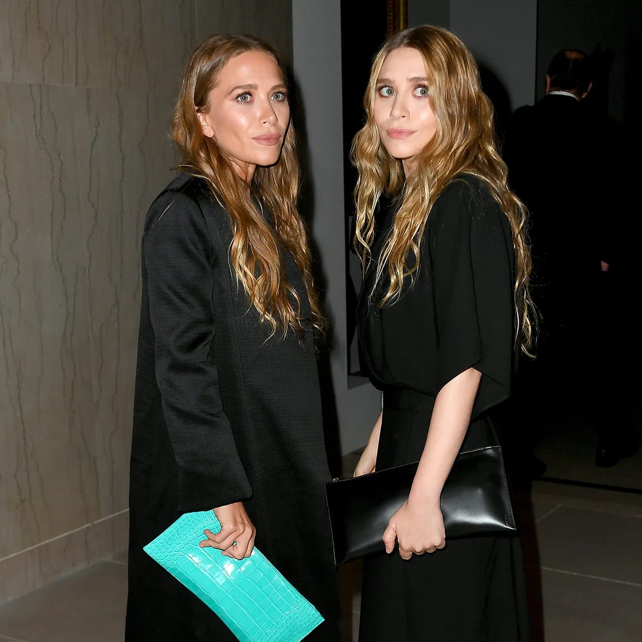 Image: The Olsen Twins, draped in black