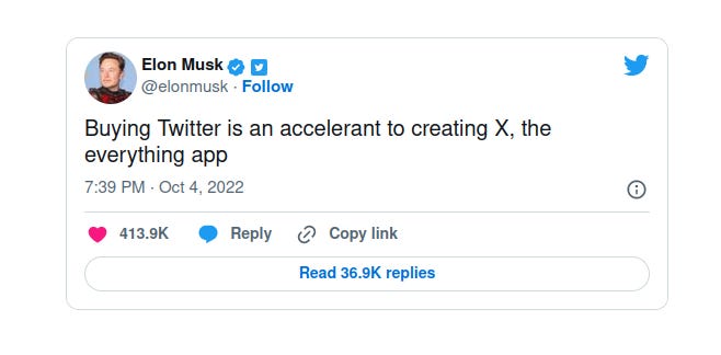 El tweet del Sr. Musk sobre el futuro de la empresa.