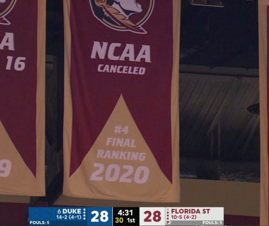 "Florida State | NCAA Canceled | #4 Final Ranking 2020"