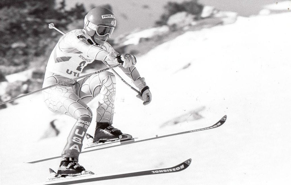 (Craig Hansell | The Salt Lake Tribune) Jeremy Nobis competes in Park City, January 1991.