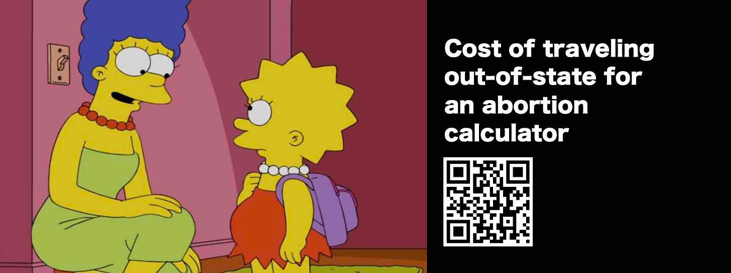 Cost of traveling out of state for an abortion calculator