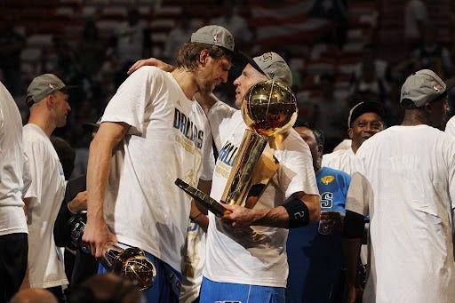 On 7th anniversary of Mavs' NBA title, Jason Kidd recalls halftime pep talk  to 1-for-12 Dirk: 'Hey, Big Boy, can you just breathe?'