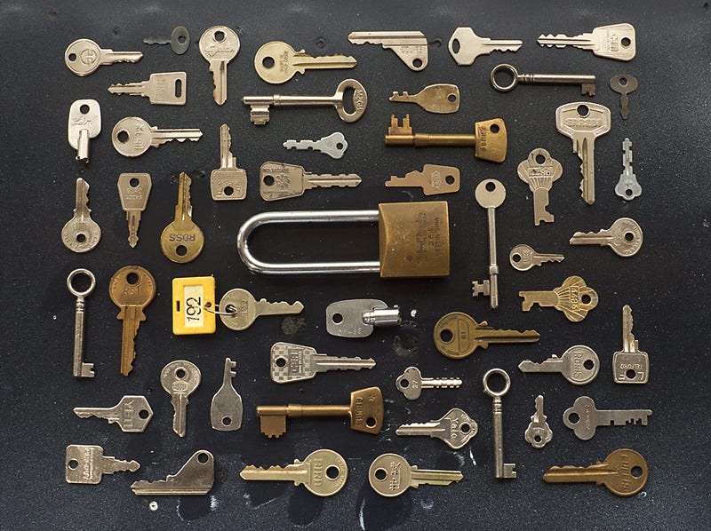 SUBMISSION: Photograph of old keys for an article on security in issue 20 of I, Science magazine. Magazine: I, Science. Photo: Peter Larkin