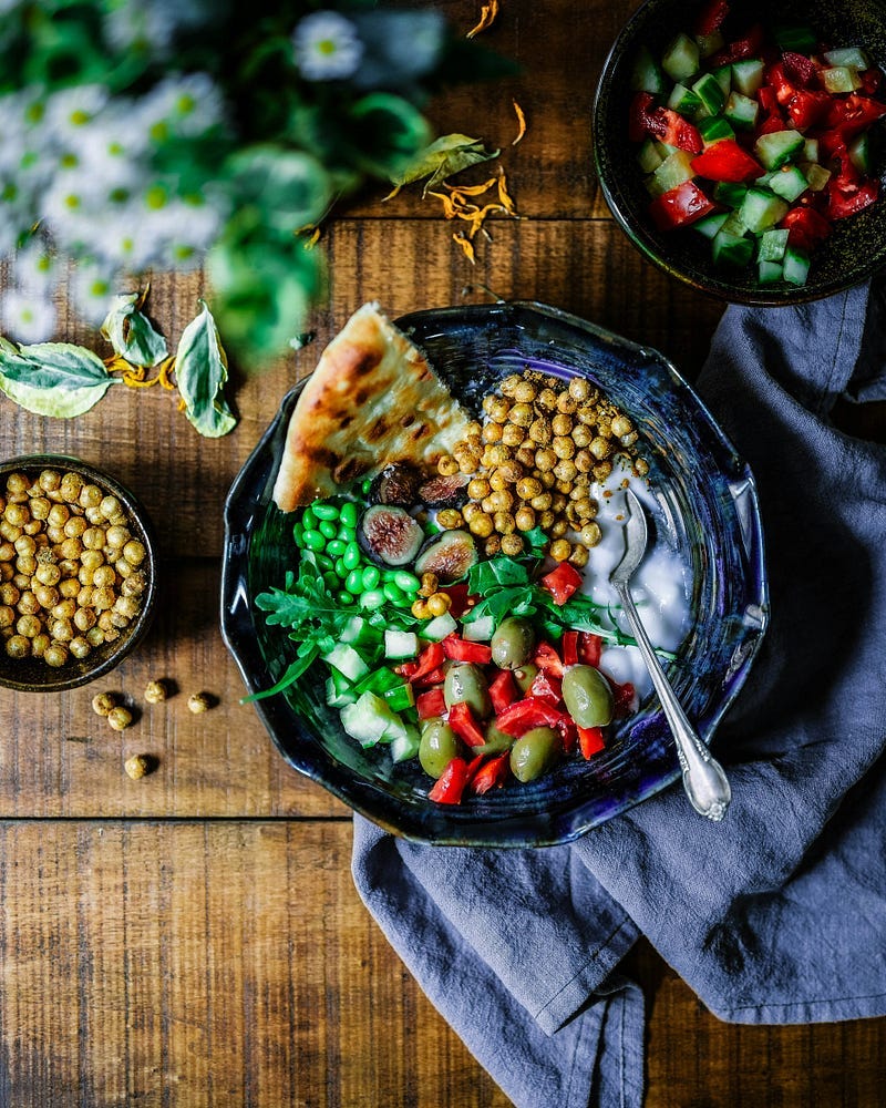 Bowls of food Bowls of food