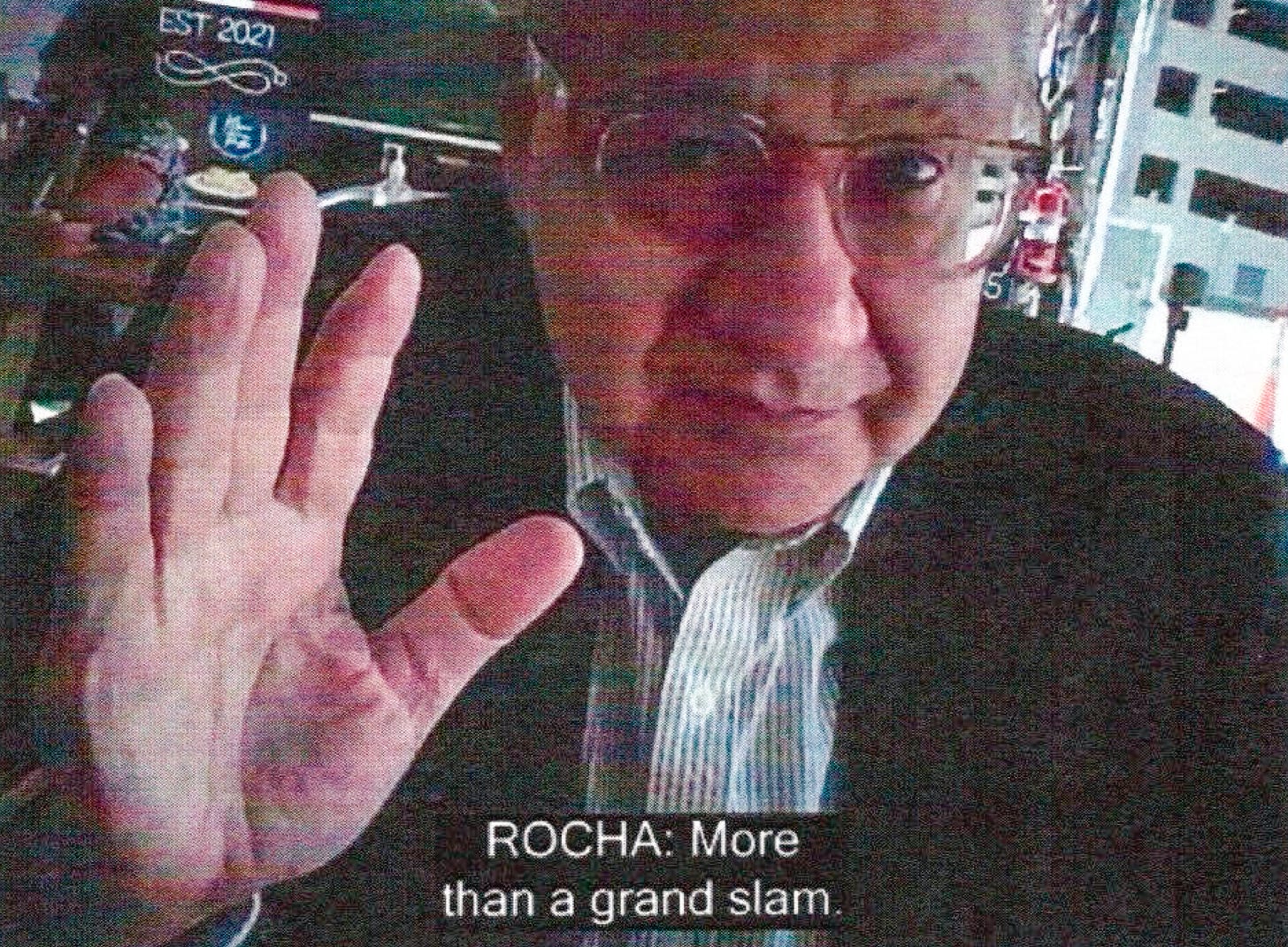This image provided by the Justice Department and contained in the affidavit in support of a criminal complaint, shows Manuel Rocha during a meeting with a FBI undercover employee.