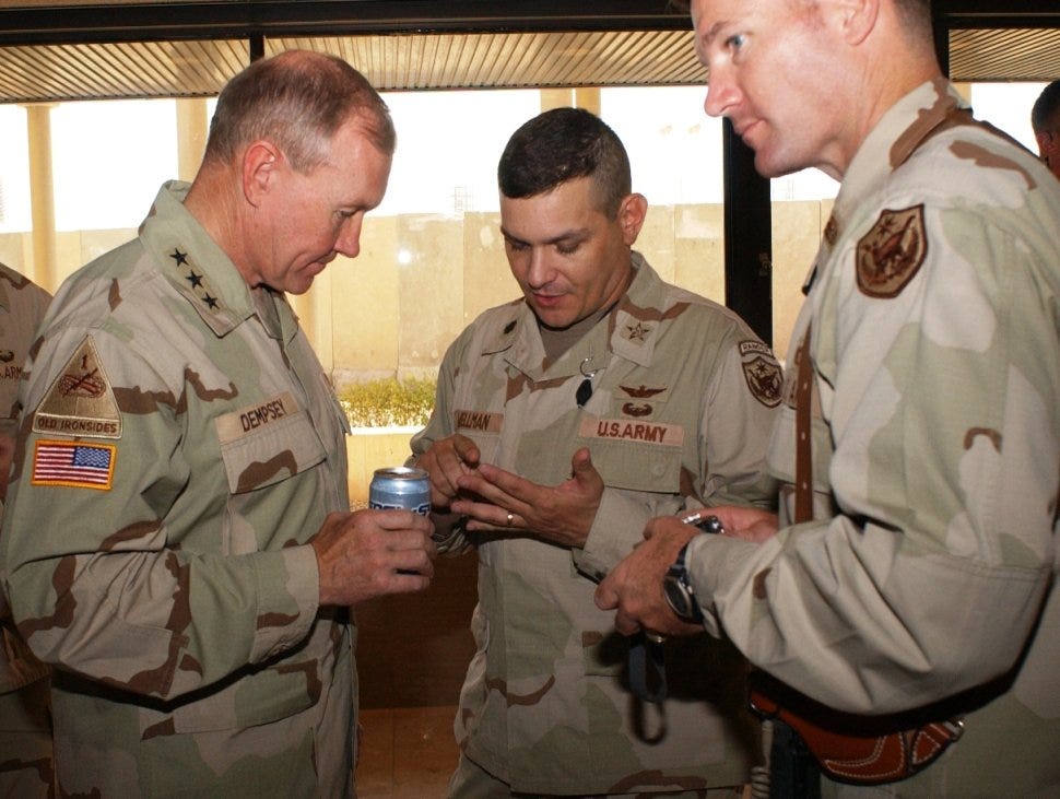 LTG Martin Dempsey being briefed by Fred Wellman in Iraq