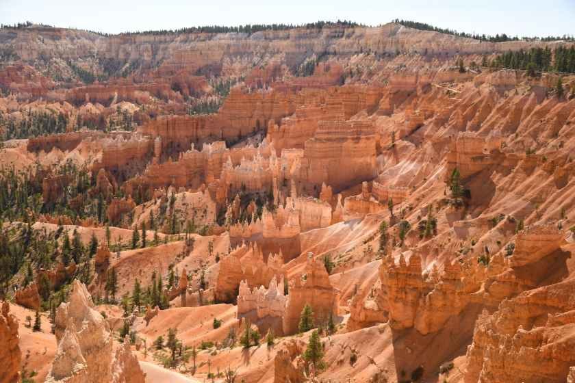 bryce canyon with sandy rocks in national park of usa