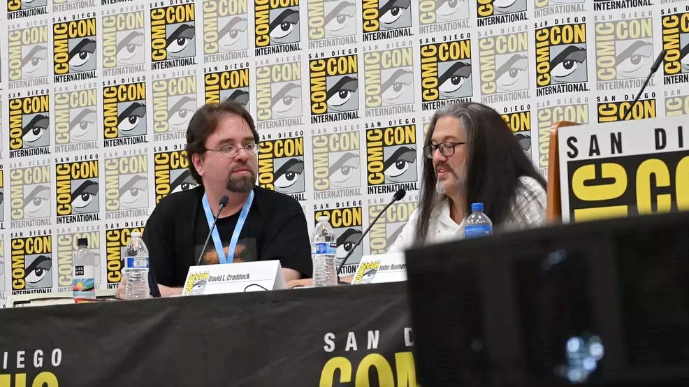 Craddock (left) and John Romero and San Diego Comic-Con 2023.