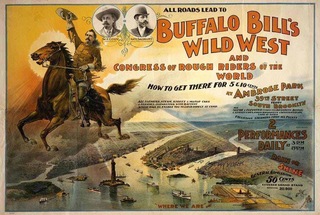 Poster for a Wild West show.