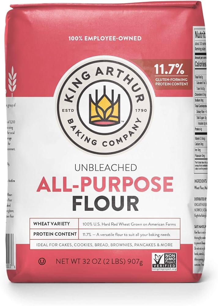 Amazon.com : King Arthur, All Purpose Unbleached Flour, Non-GMO Project  Verified, Certified Kosher, No Preservatives, 2 Pounds (Pack of 12) :  Everything Else