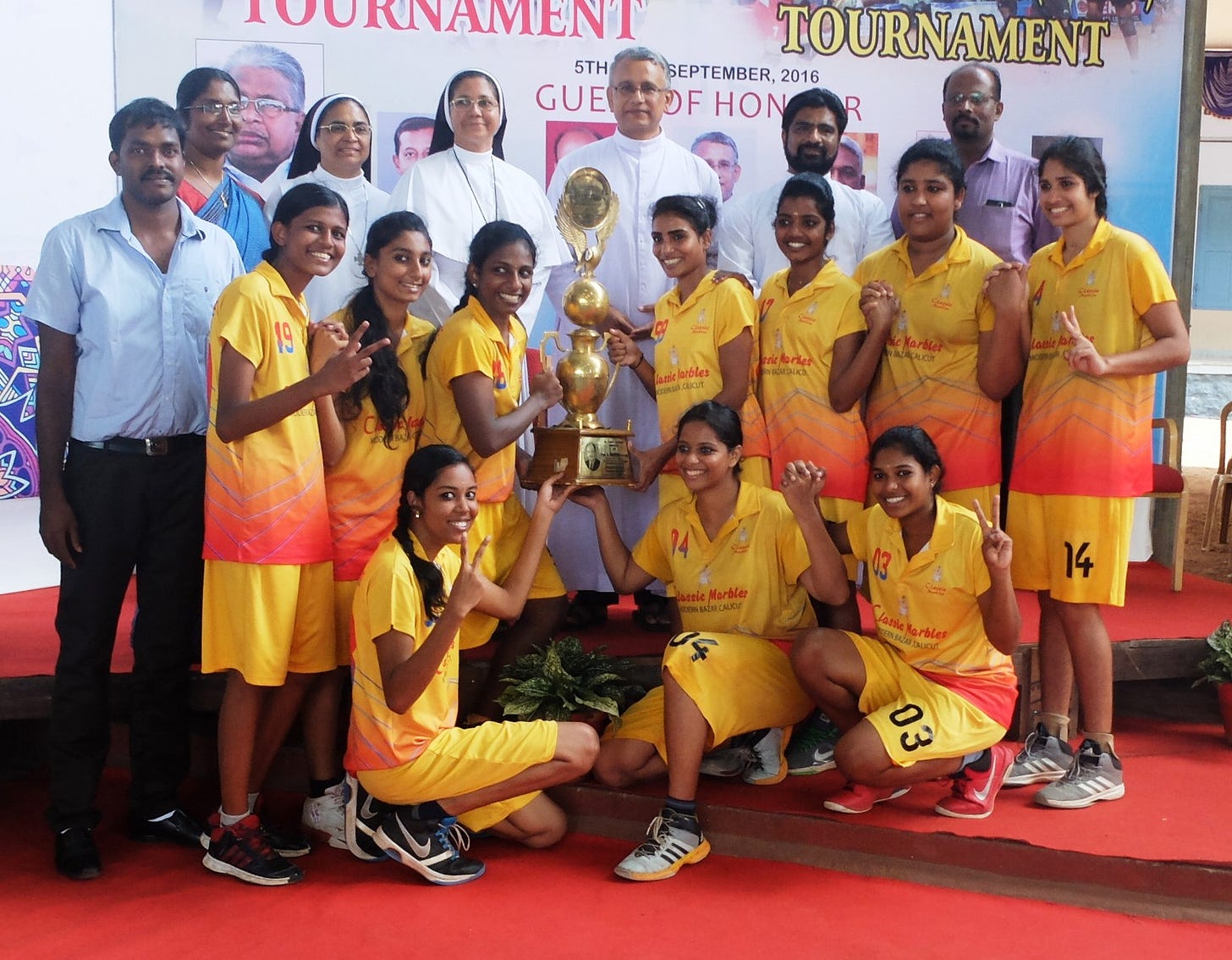 Winners of the 18th Golden Jubilee Memorial Inter Collegiate Basketball for Women 