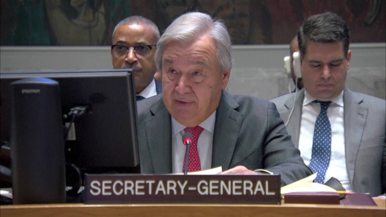 UN Chief Says Hamas Attacks Didn't Happen in a Vacuum