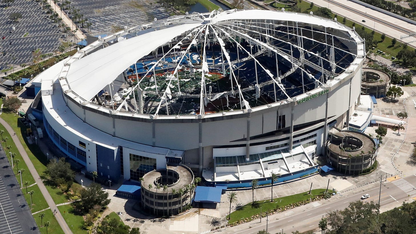Tropicana Field roof destroyed: Tampa Bay Rays stadium options nearby