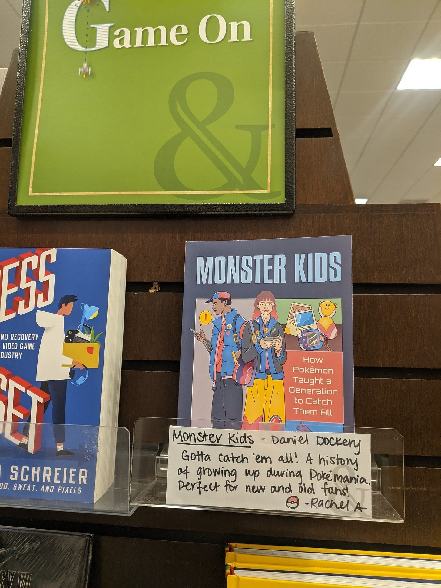 A copy of Monster Kids on display at a Barnes & Noble store