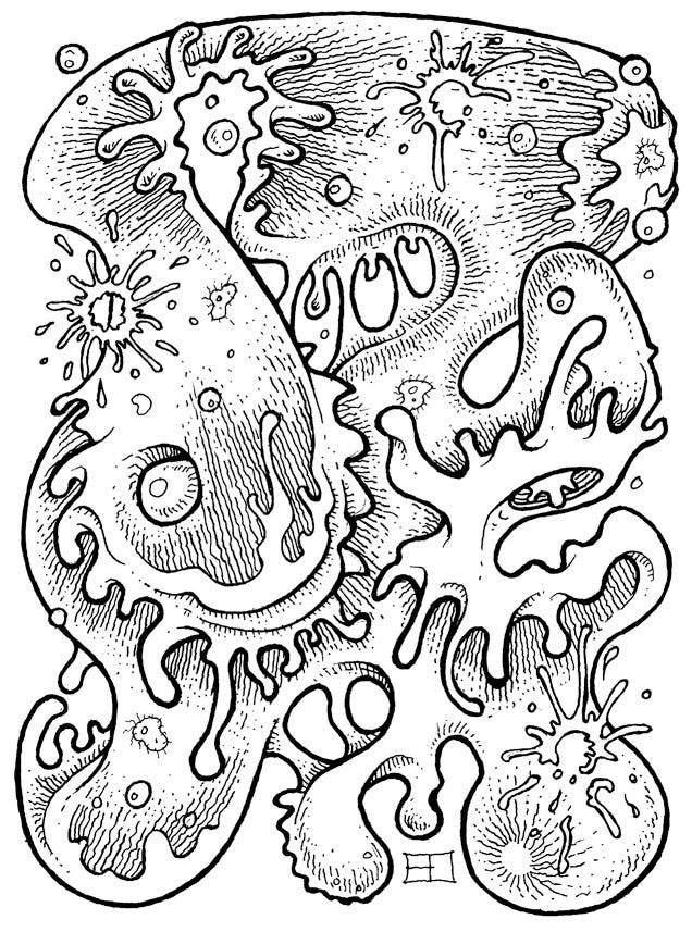 A black and white drawing of a slime

AI-generated content may be incorrect.