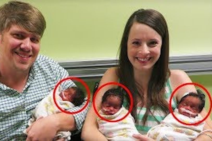 Woman delivered black triplets, ‘her husband took a closer look then bursted into tears’!