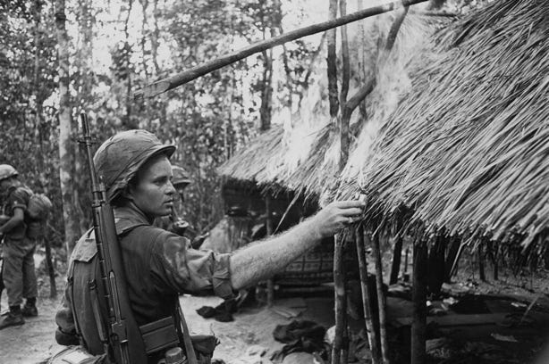 Vietnam War 1965 - Soldier Setting Hut on Fire | (Original C… | Flickr