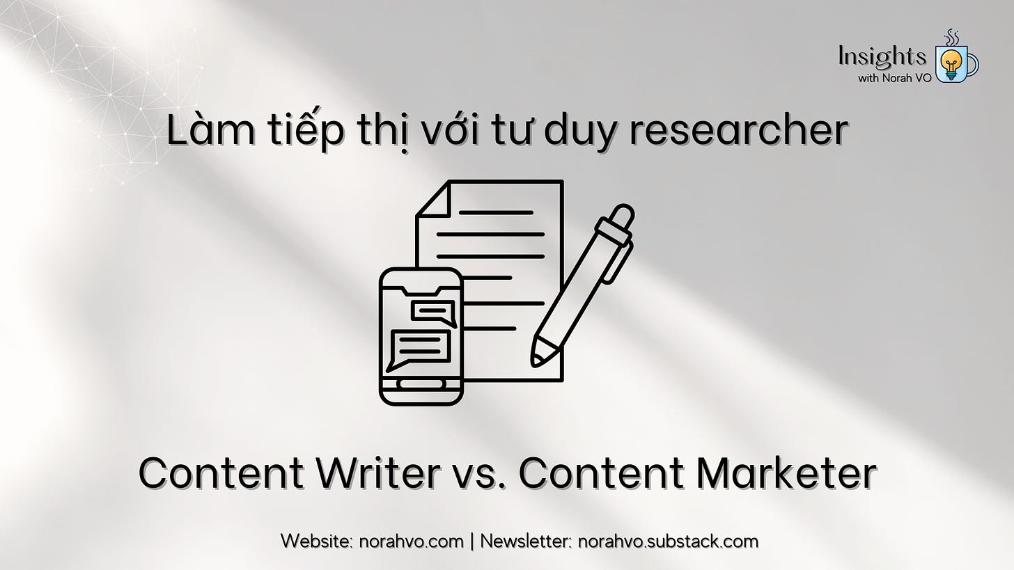 Content Writer khác Content Marketer