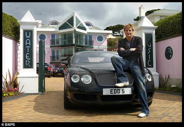 Eddie Mitchell, pictured here outside one of his Sandbanks homes in 2006, has died aged 69