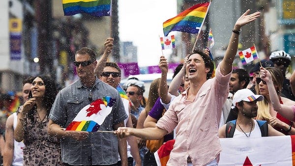 Trudeau joins thousands marching in Toronto's Pride Parade - The Globe and  Mail