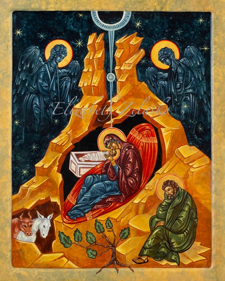 Nativity of Christ Orthodox Icon print — ELIZABETH ZELASKO