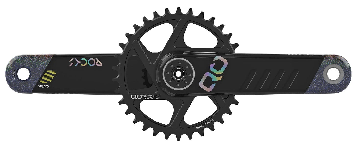 QO brand debut with carbon Rocks mountain bike crankset