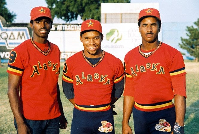 OldTimeHardball on X: "1983 Alaska Goldpanners Mark Davis, Oddibe McDowell,  and Shane Mack https://t.co/YE1ZkN54Z6" / X