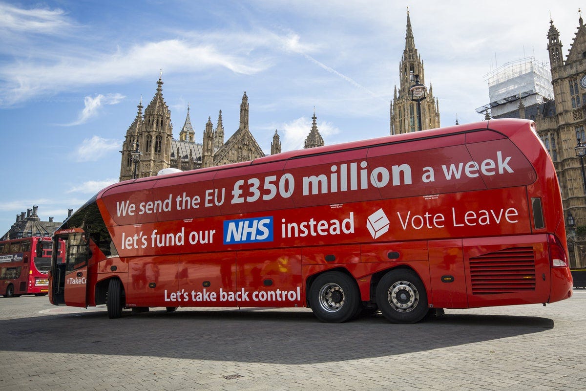 Man behind NHS Brexit bus slogan admits leaving EU could be 'an error' |  London Evening Standard | Evening Standard