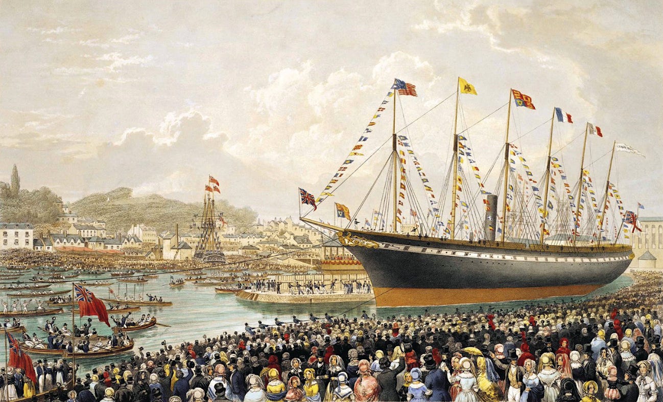 A portrait of the inauguration of the SS Great Britain