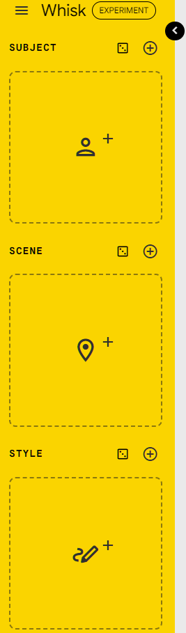 Subject, scene, style boxes in Whisk